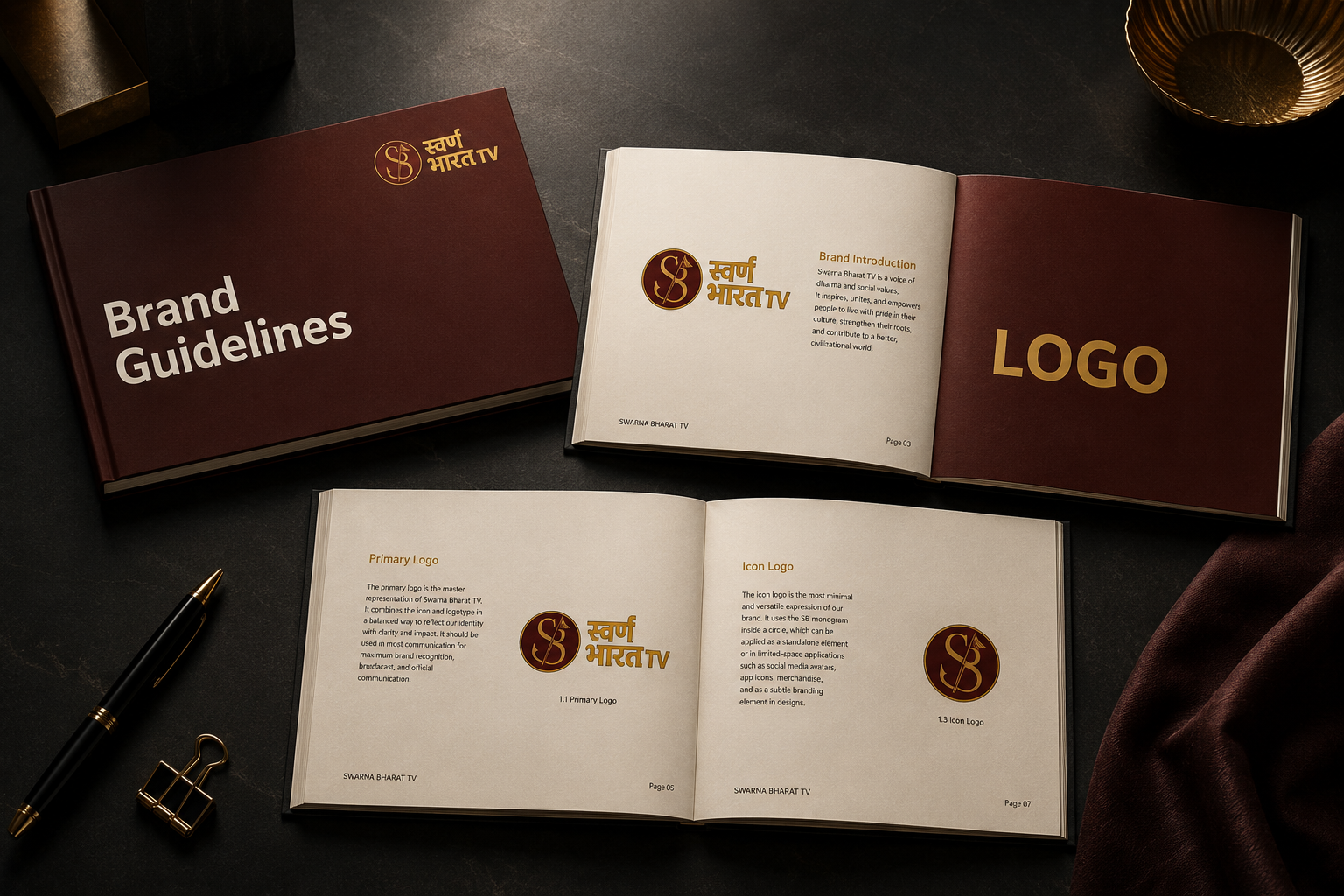 Swarna Bharat TV visual identity system