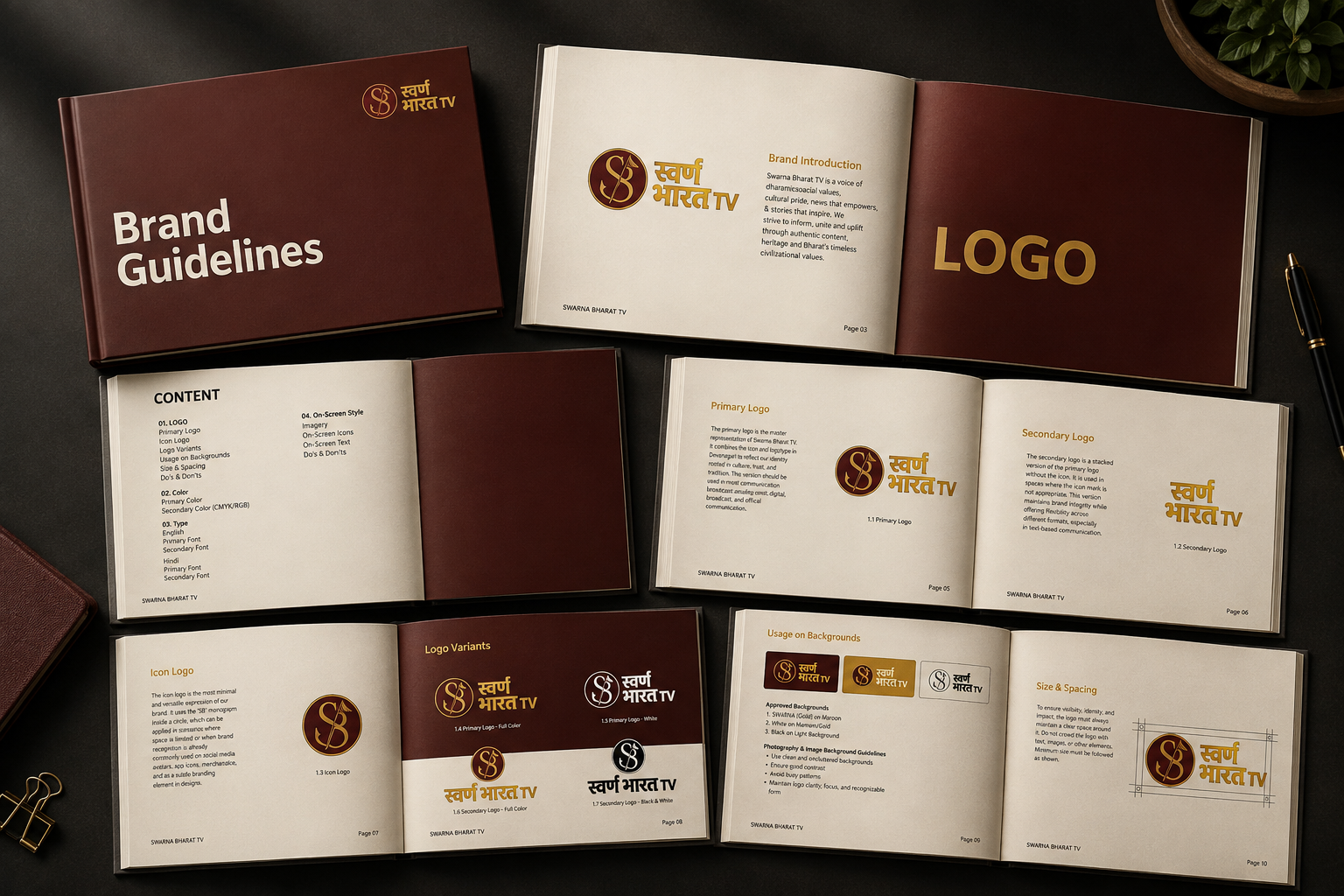 Swarna Bharat TV brand identity system