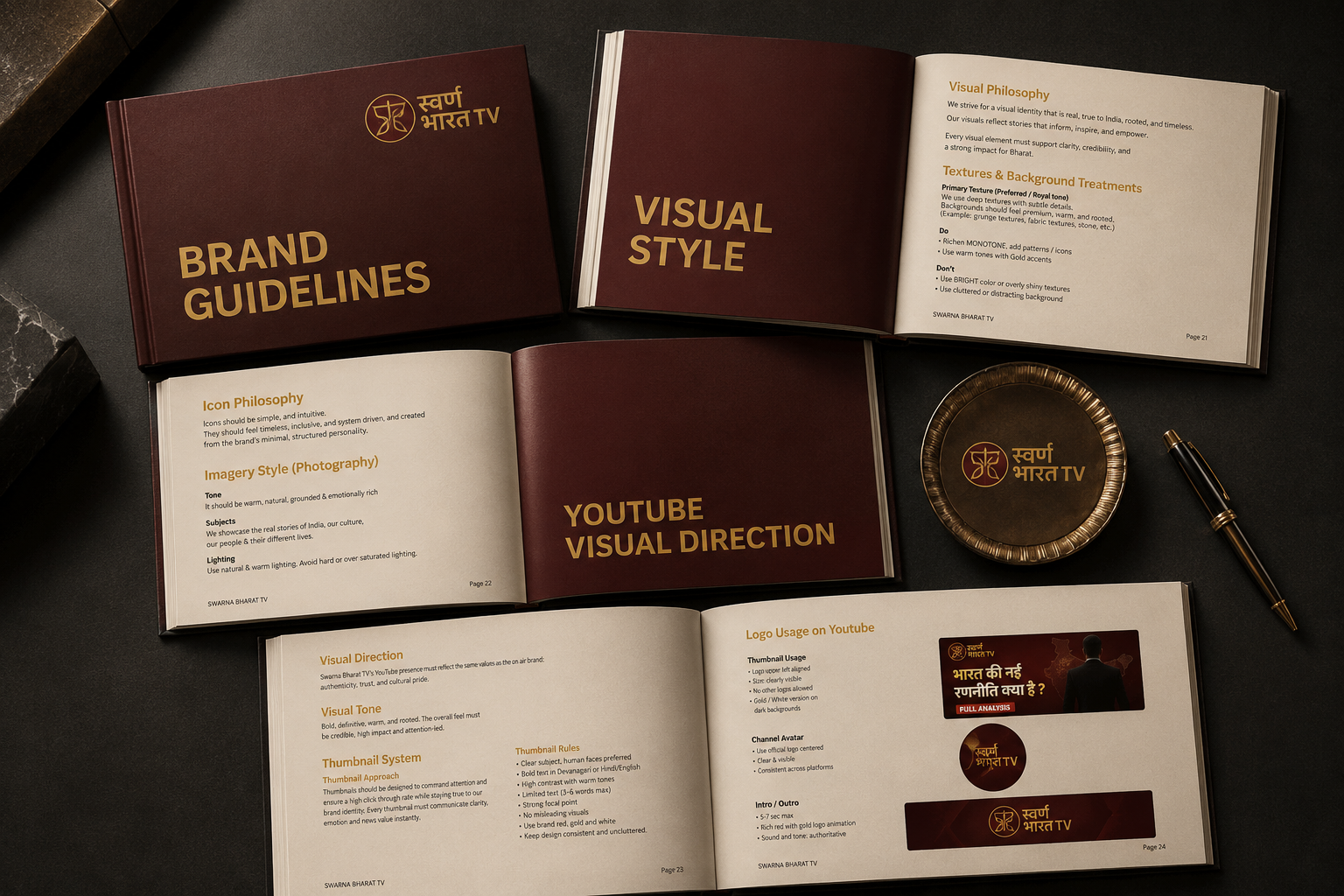 Swarna Bharat TV visual identity application