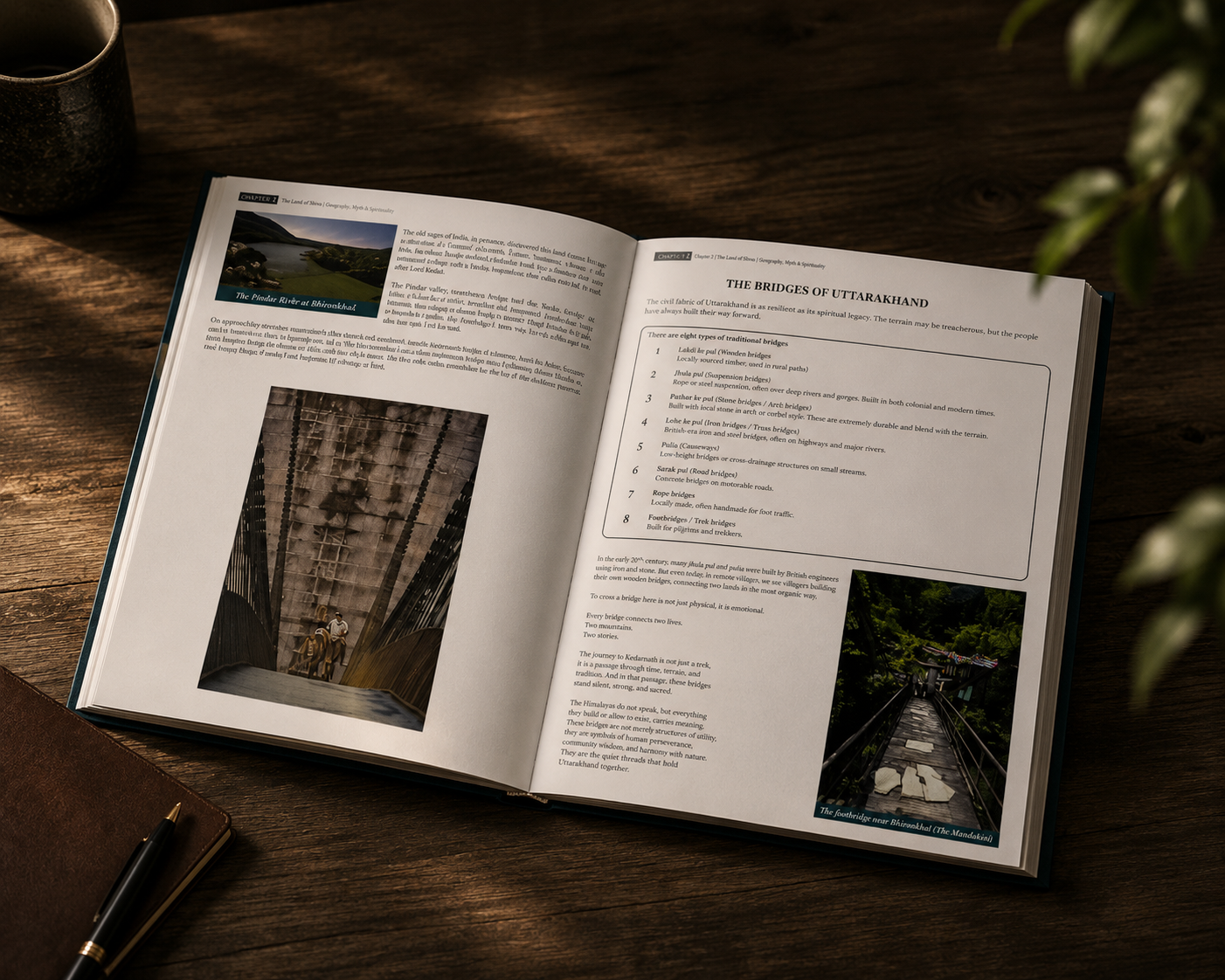 Interior editorial layout of Bridges of Uttarakhand
