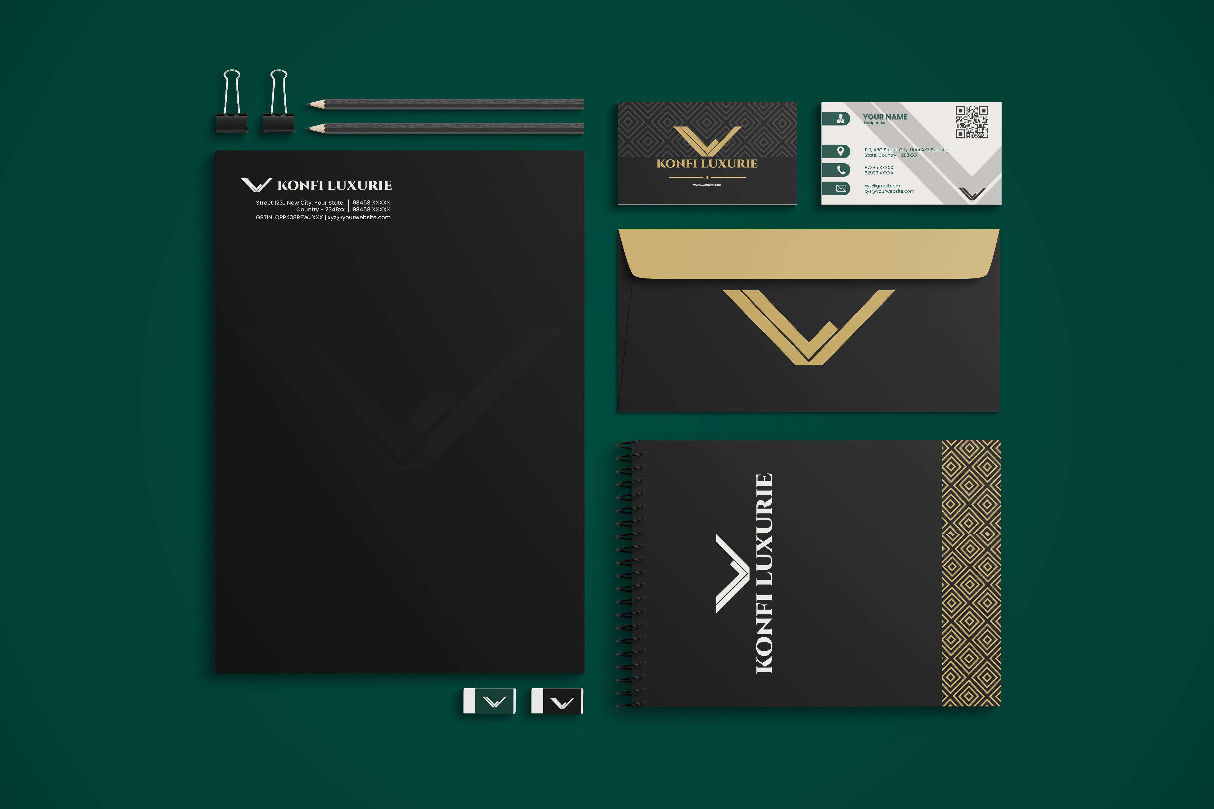 Konfi Luxurie logo application